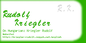 rudolf kriegler business card